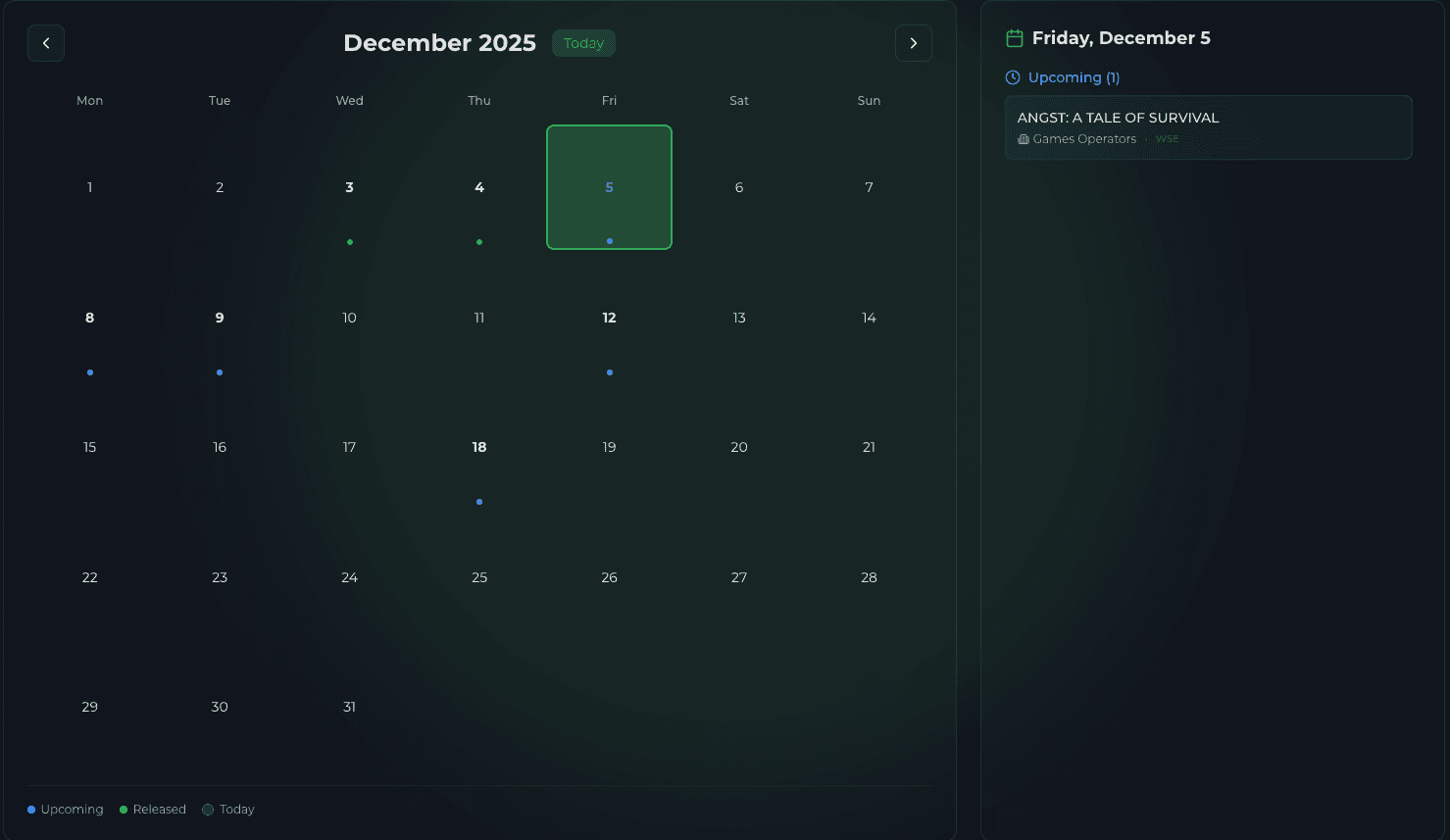 Calendar screenshot