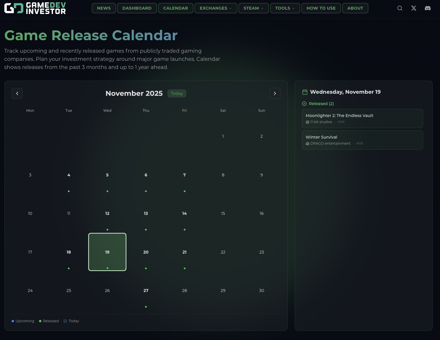 Calendar released